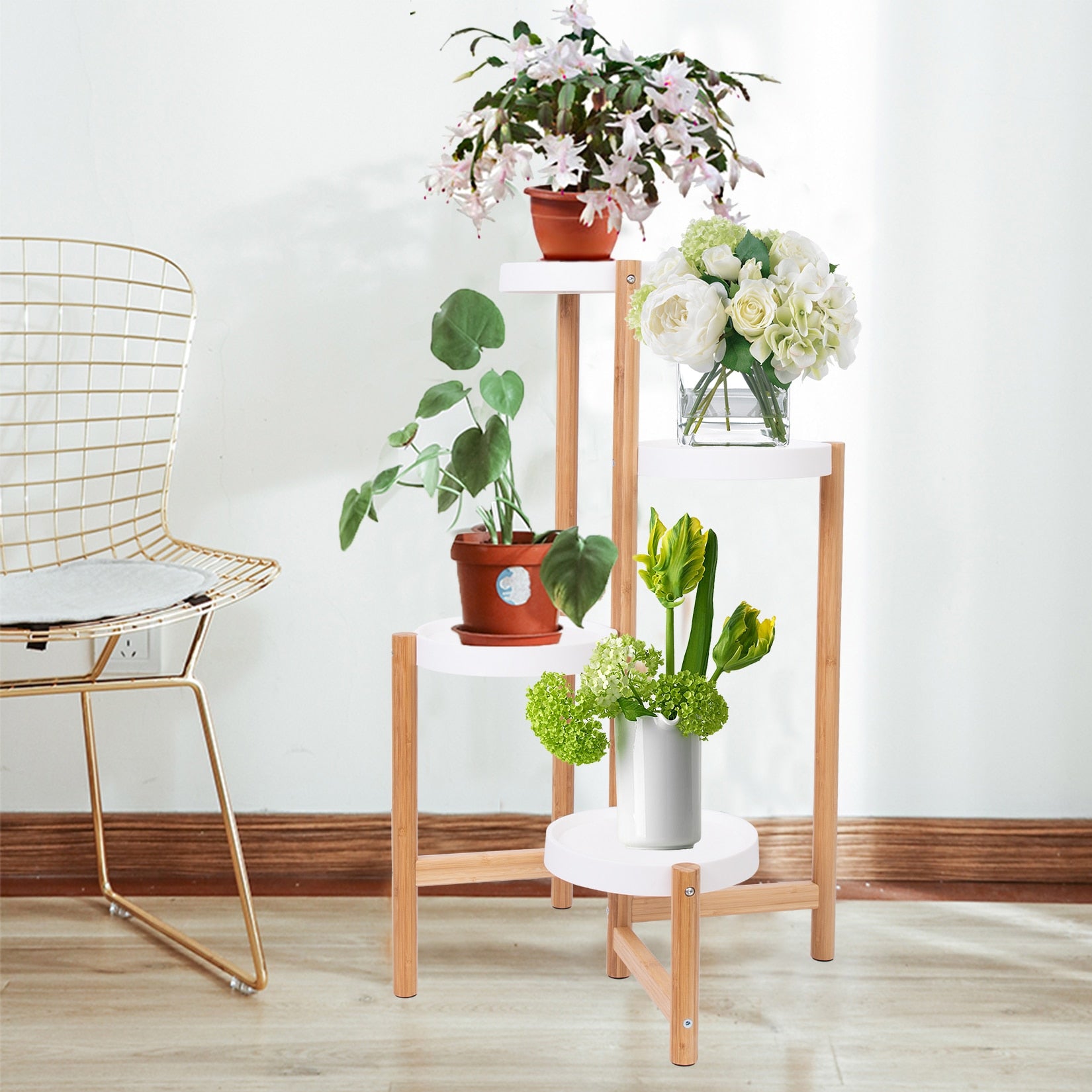 Bamboo Plant Pot Stand for Indoor and Outdoor SKU 35014