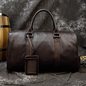 Large Leather Travel Duffle Bag 82003