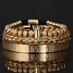 Stainless Steel Royal Crown Charm Bracelet