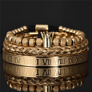 Stainless Steel Royal Crown Charm Bracelet