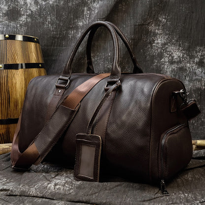 Large Leather Travel Duffle Bag 82003