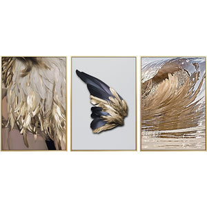 Golden Feather Art Print on Canvas