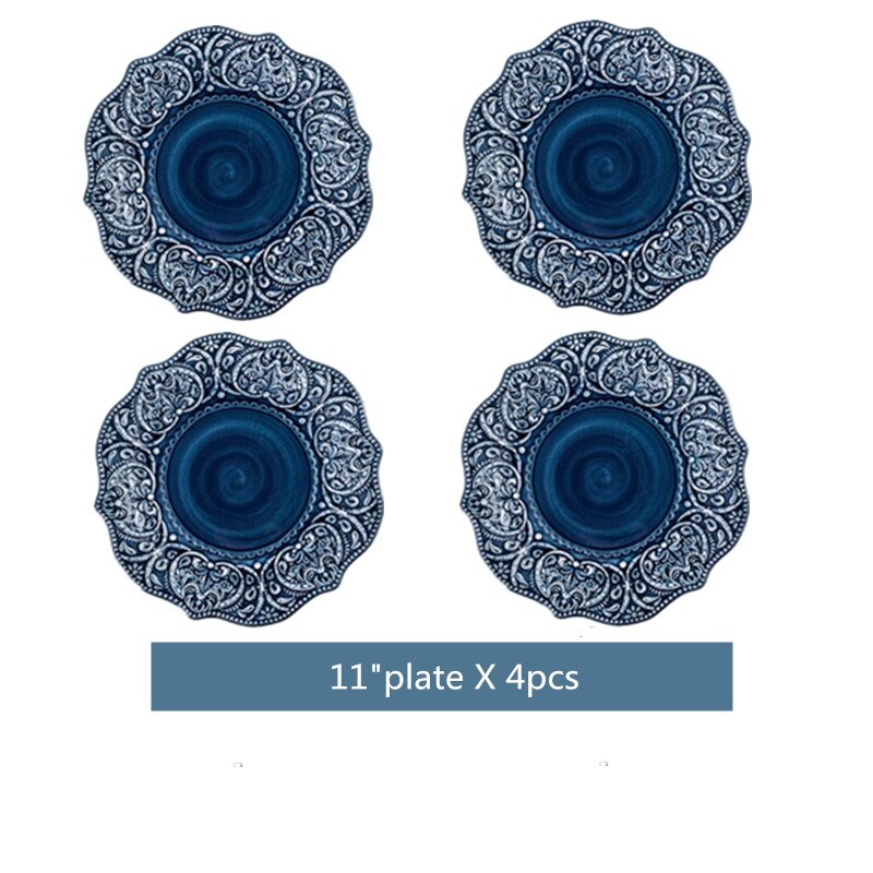 Luxury Baroque Ceramic Dinnerware Set for 1 2 4 SKU 70082