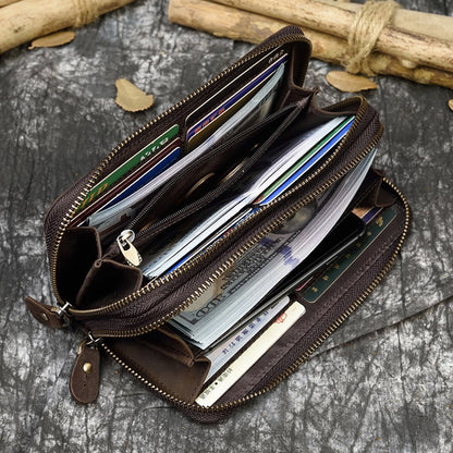 Leather Wallet for Men with Zipper