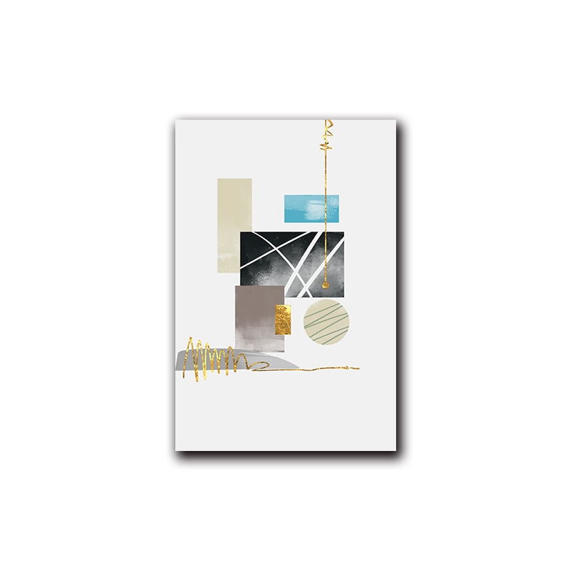 Modern Geometric Shape Art Print on Canvas