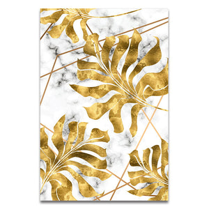 Golden Autumn Leaves Art Print on Canvas
