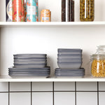 Grey Stoneware Ceramic Dinnerware Set for 4 8 12 SKU 70112