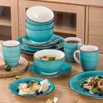 Blue Ceramic Dinnerware Set 16 32 48 Pieces 70010