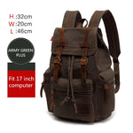 Canvas Travel Laptop Backpack with Zipper and Drawstring 82032